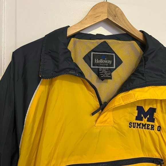 HOLLOWAY Yellow and Blue Pullover RACERS Jacket L - Picture 11 of 12